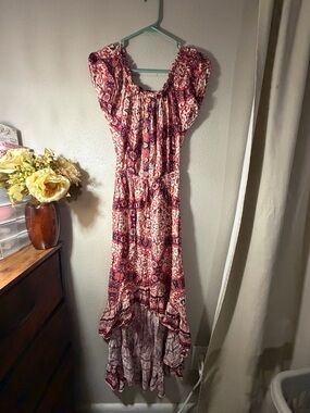 New Look Red Paisley High-Low Maxi Dress